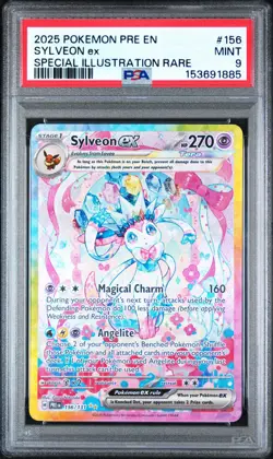 2025 POKEMON PRE EN-PRISMATIC EVOLUTIONS #156 SYLVEON EX PSA 9 - Image 1