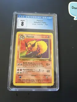 CGC 8 1999 Pokemon Jungle Flareon Rare 19/64 English Unlimited WotC - Image 1