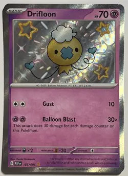 Drifloon 155/091 Paldean Fates Shiny Rare Holo Pokemon TCG - Image 1