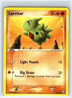 Larvitar 63/109 Common Team Rocket Returns Pokemon Lightly Played - Image 1