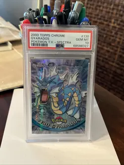 2000 Topps Chrome Pokemon TV Gyarados Spectra #130 PSA 10 RARE - Image 1