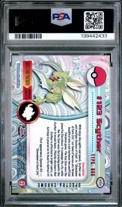 Pokemon 2000 Topps Chrome Scyther Spectra #123 PSA 10 Low Pop NEW MODERN GRADE - Image 2