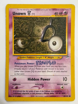 Unown [V] 89/105 Common Neo Destiny Pokemon Unlimited - Image 1