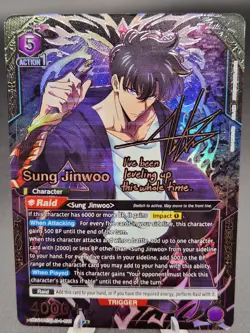 Union Arena Solo Leveling Sung Jinwoo SR** Card SLG1-021 Signature Alt English - Image 1