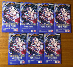 LOT (7) ONE PIECE TCG THE AZURE SEA'S SEVEN OP14 Sleeved BOOSTER PACKS English - Image 1