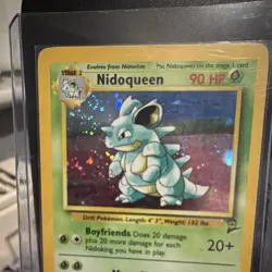 Pokemon TCG Nidoqueen Base Set 2 Holo Rare 12/130 1999 English 90HP WOTC - Swirl - Image 2