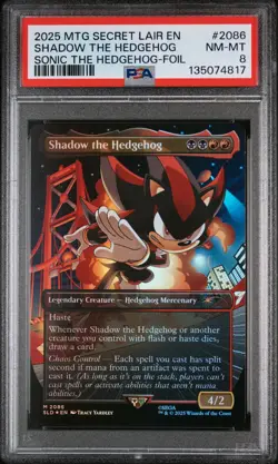 2025 MTG SECRET LAIR DROP SONIC: FRIENDS & FOES-FOIL SHADOW THE HEDGEHOG PSA 8 - Image 1