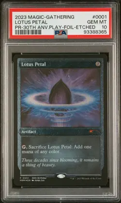 2023 MTG WPN PROMOS 30TH ANNIVERSARY #0001 LOTUS PETAL PSA 10 - Image 1