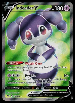 Pokemon Card Sword & Shield Indeedee V 192/202 Rare Ultra - Image 1
