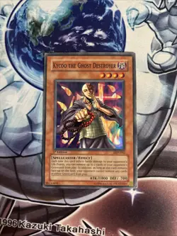 (51) Yugioh Kycoo the Ghost Destroyer LON-062 Super Rare 1st Ed DMG - Image 1