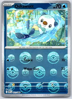 Oshawott (Poke Ball Pattern) 021/086 Common White Flare Pokemon Holo Near Mint - Image 1