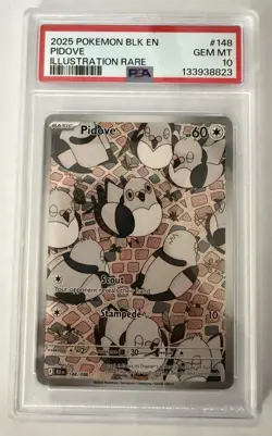 Pokemon Pidove Illustration Rare Black Bolt 148/086 PSA 10 - Image 1