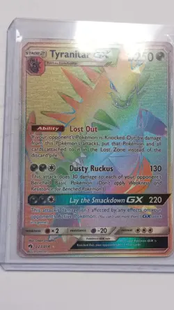 Pokemon TCG Tyranitar GX Sm-Lost Thunder Secret Rare 223/214 Holo English - Image 1