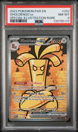 2023 POKEMON PAR EN-PARADOX RIFT SPECIAL ILLUSTRATION RARE GHOLDENGO EX PSA 8 - Image 1