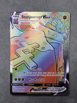 Pokemon TCG Stonjourner Vmax 205/202 Sword & Shield Holo Secret Rare NM - Image 1