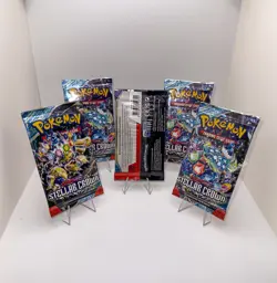 5 Pokemon Booster Packs – Scarlet & Violet Stellar Crown – Sealed Lot - Image 2