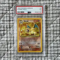 Pokemon 1999 German Glurak Charizard - Base Set - Holo - 4/102 - PSA 5 - Image 1