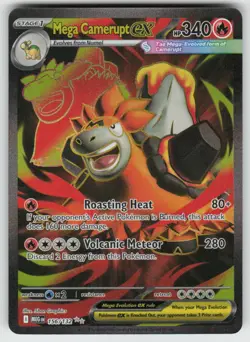 Mega Camerupt ex 156/132 Ultra Rare Mega Evolution Pokemon Holo Near Mint - Image 1