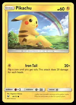 Pikachu 28/73 Common Shining Legends Pokemon Lightly Played - Image 1