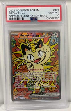 PSA 10 Meowth ex 121/088 SIR Perfect Order ME03 Pokemon Card #160280693 - Image 1