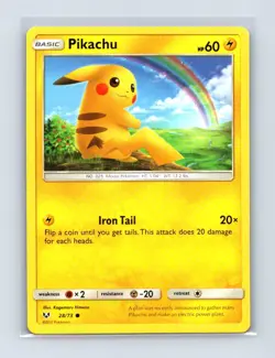 Pikachu 28/73 Common Shining Legends Pokemon Lightly Played - Image 1