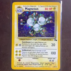 Magneton Holo Rare Base Set 009/102 MP Pokemon Card - Image 1