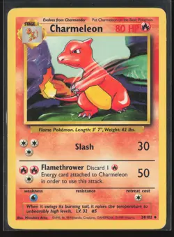 Charmeleon Uncommon Base Set 024/102 LP Pokemon Card - Image 1