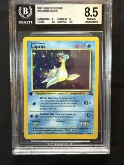 1999 Pokemon Fossil Lapras 1st Edition Holo Nm Rare BGS 8.5 Vintage Card NICE! - Image 1