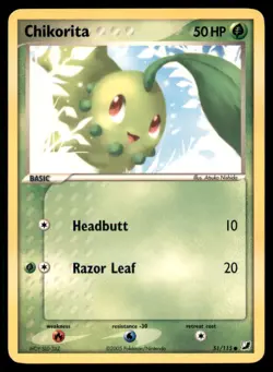 Chikorita 51 115 C Unseen Forces Pokemon MP - Image 1