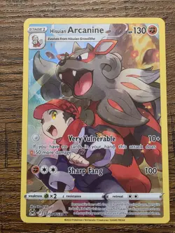 Pokemon TCG Hisuian Arcanine Full Art Holo TG08/TG30 Lost Origin Trainer Gallery - Image 1