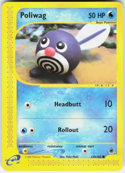 Poliwag 125/165 Common Expedition Base Set Pokemon Lightly Played - Image 1
