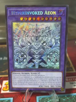 Yugioh! Hyperinvoked Aeon CORI-EN033 1st Ed Secret Rare NM Holo Bleed - Image 1