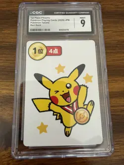 2025 POKEMON PLAYING CARDS POKEMON TARUKA JPN 1ST PLACE PIKACHU CGC 9 - Image 1