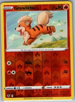 Growlithe 019/195 Reverse Holo SWSH12: Silver Tempest - Pokemon Card - NM - Image 1