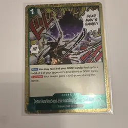 Bandai Demon Aura Nine Sword Style Asura Blades OP12-037 One Piece Event Card - Image 1