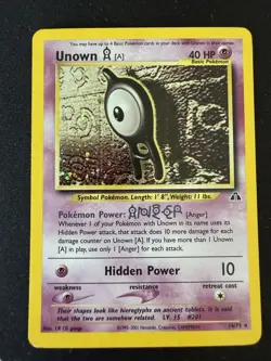 Unown [A] 14/75 Neo Discovery Holo Card Unlimited Edition - Image 1