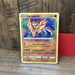 Pokemon TCG Zamazenta Vivid Voltage Holo Card 102/185 Amazing Rare - Image 1