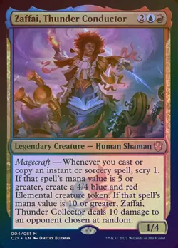 4x Zaffai, Thunder Conductor ~~ Thick Stock NM-Mint, English Commander 2021 MTG - Image 1