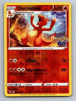 Charmeleon 009/078 Uncommon Pokemon GO Pokemon Near Mint Reverse Holo - Image 1