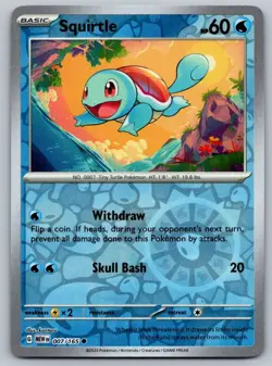 Pokemon 151 Squirtle Common 007/165 Reverse Holo Near Mint - Image 1