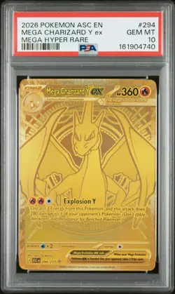 2026 POKEMON ASC EN-ASCENDED HEROES MEGA HYPER RARE MEGA CHARIZARD Y EX PSA 10 - Image 1
