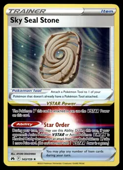 Sky Seal Stone 143/159 Holo Rare Crown Zenith Pokemon Near Mint - Image 1