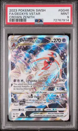 Pokemon TCG 2023 Crown Zenith Galarian Gallery Deoxys VSTAR GG46 PSA 9 - Image 1
