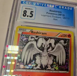 POKEMON RESHIRAM 28/113 ENGLISH BLACK & WHITE LEGENDARY TREASURES GRADED CGC 8.5 - Image 3