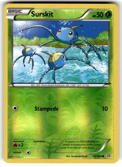 Surskit Reverse Holo 13/160 Common Primal Clash Pokemon NM - Image 1