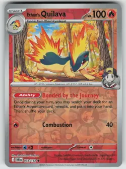 Ethan's Quilava Reverse Holo 033/182 Common Destined Rivals Pokemon NM - Image 1