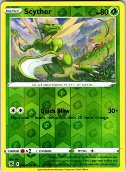 Scyther 005/189 Common Astral Radiance Pokemon Reverse Holo Lightly Played - Image 1