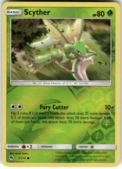 Scyther 3/214 Common Lost Thunder Pokemon Reverse Holo Lightly Played - Image 1