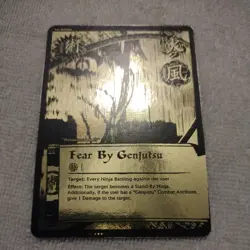 Naruto CCG Fear By Genjutsu Super Rare 1st Edition NM Gold Card. - Image 1