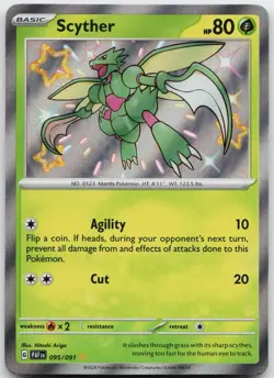 Scyther 095/091 Shiny Rare Paldean Fates Holo Near Mint - Image 1